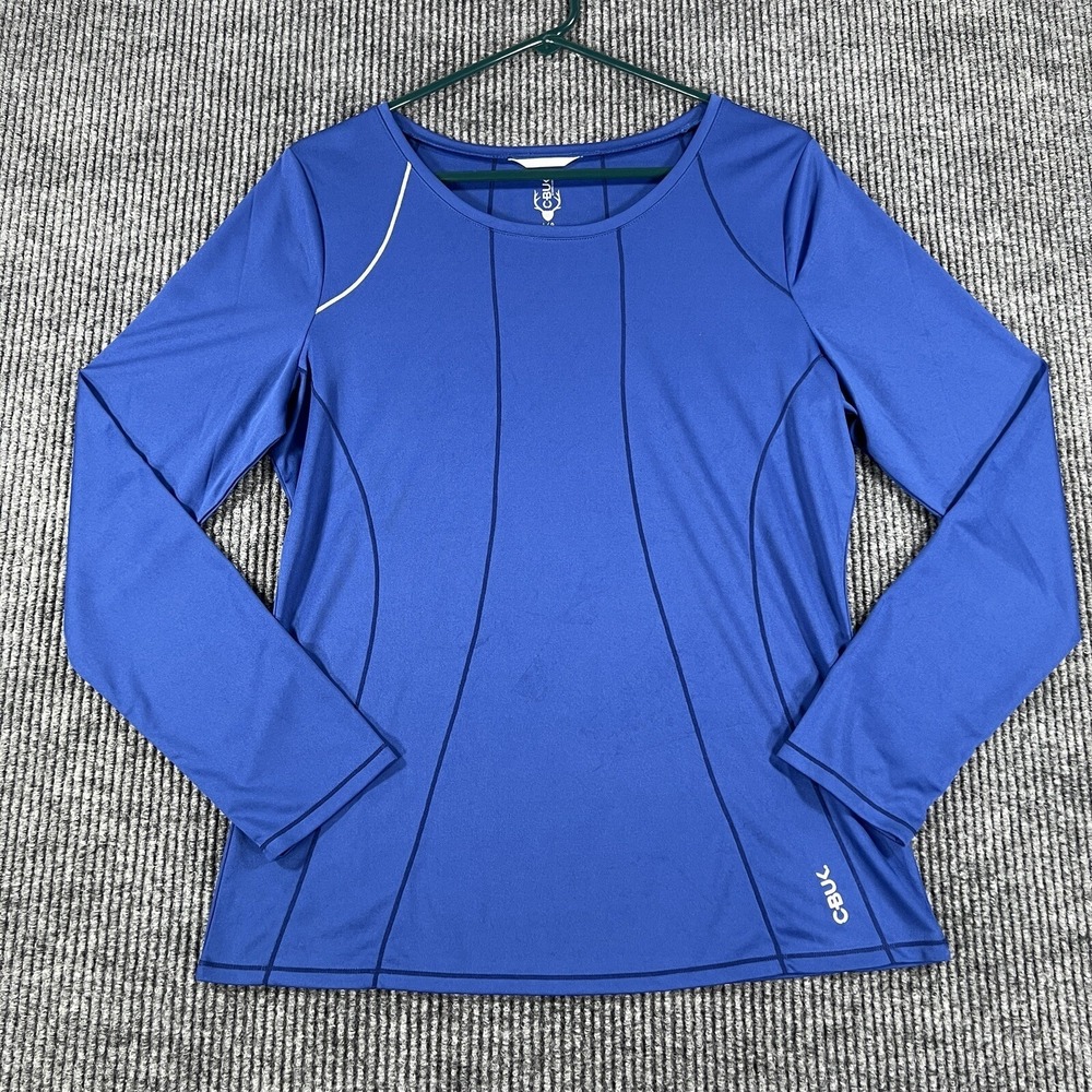 C-BUK Shirt Womens Large Blue Long Sleeve Soft Lightweight Active Gym